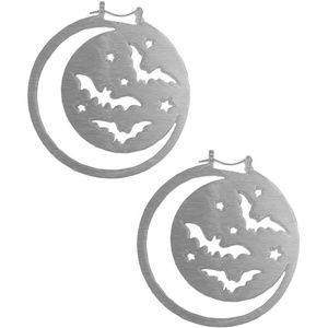 Nwt gothic bat and moon hoop earrings too fast